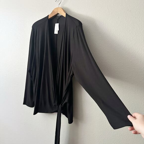 Lane Bryant Black Faux Wrap Pull Over Side Tie Sweater Plus Size 30/32 New - Picture 4 of 14